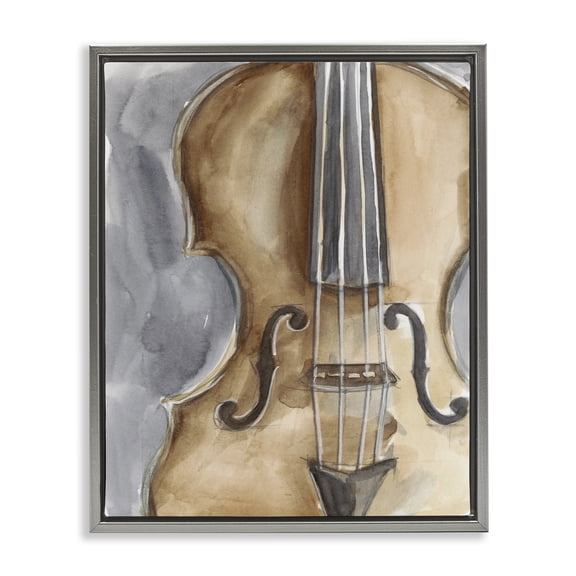 Stupell Industries Contemporary Cello Music Gray Floating Frame Canvas Art, 17 x 21, by Ethan Harper