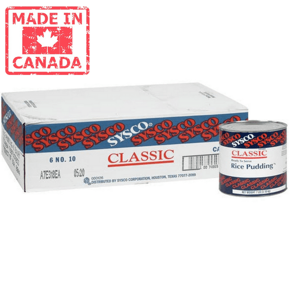 Sysco Classic Pudding Rice Ready To Us 3.18KG/7LBS (6/Case)