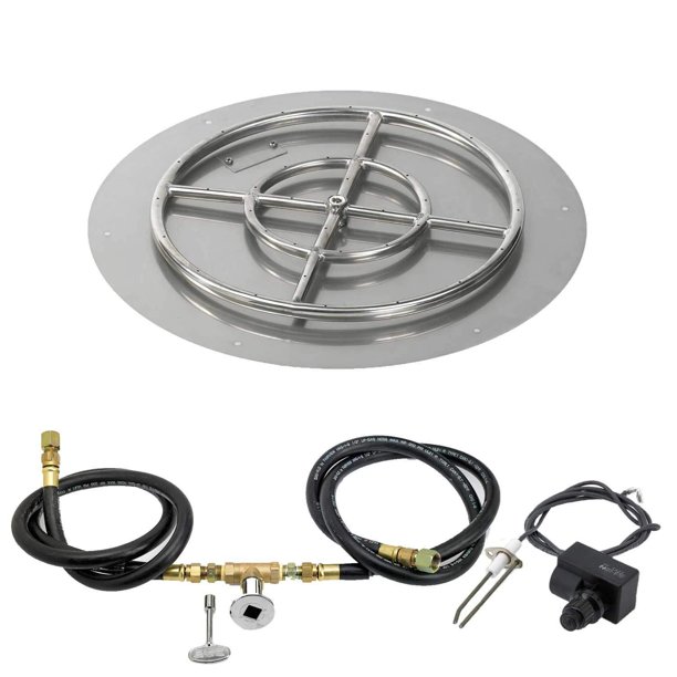 Afg Spark Ignition Fire Pit Round Flat Pan Ng 24 Pan 18 Burner Walmart Com Walmart Com