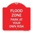 thumbnail image 1 of SignMission A-DES-RW-1818-23951 18 x 18 Po Signe de la Série Designer - Zone d'Inondation&44; Rouge & Blanc, 1 of 1