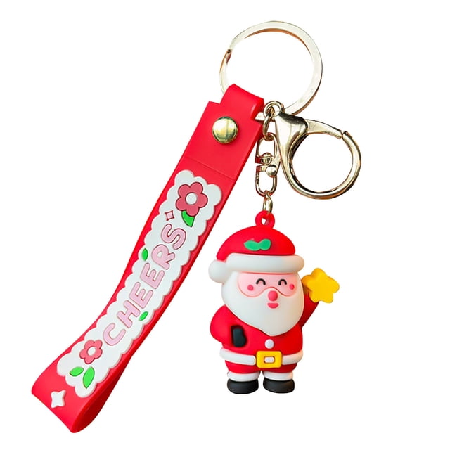 Birdeem Santa Claus Keychain Snowman Decoration Pendant Backpack Car Key Merrychristmas Gift