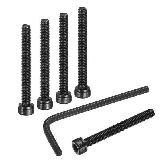 50 Pack Hex Socket Head Cap Screws Bolts, M4x35mm 304 Stainless Steel Socket Drive Machine Screws Bolts with Hex Wrench, Black