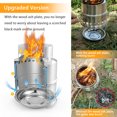 thumbnail image 2 of Carevas Upgrade Camping & Backpacking with Wood Ash Plate & Foldable Handle , Portable Folding Windproof Wood Burning Compact Stainless Steel Outdoor Camping Hiking Picnic BBQ, 2 of 5