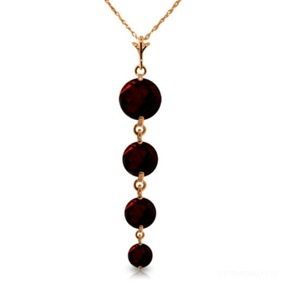 Galaxy Gold GG 14K Rose Gold Garnet Pendant Necklace - January Birthstone - Passion & Protection - 16" to 24" - Fine Jewelry for Women