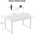 thumbnail image 2 of unbranded 40 Inch Computer Desk, 1.2" Thick Modern Simple Study Writing Table, Heavy Duty Industrial Office Desk for Home Bedroom Workstation, White, 2 of 18