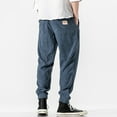 thumbnail image 4 of Vedolay Sweatpants Men Drawstring Straight Leg Pants Casual Loose Lounge Trousers Blue,3XL, 4 of 5