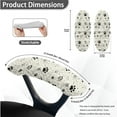 thumbnail image 6 of SCRAWLGOD Paws Spots Beige 3 Pcs Set Removable Office Chair Cover with Armrest Protector Stain Resistant Swivel Chair Slipcover Universal High Back Chair Covers, L, 6 of 7