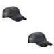 thumbnail image 3 of Qarigey Sombrero de verano para hombre, accesorio de ropa de Color sólido, tocado deportivo, gorras de béisbol de malla de secado rápido Gris oscuro 2Conjunto, 3 of 6