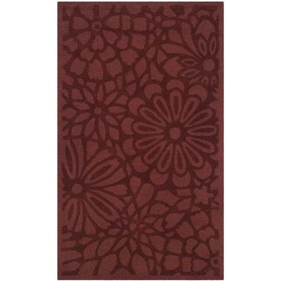 SAFAVIEH Martha Stewart Full Bloom Area Rug, Vermillon, 3' x 5'