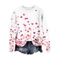 thumbnail image 3 of TKLPEHG Womens Valentines Day Sweatshirt Crewneck Sweatshirt Long Sleeve Casual Dressy Lightweight Heart Print Graphic Tops Loose Pullover (White,XL), 3 of 6