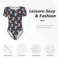 thumbnail image 4 of Rateoe Christmas Hat Cute Puppy A Printed Women Rash Guard Short Sleeve,Tummy control Swimsuit Surfing Swimsuit Bathing Suit Short-sleeved Onesie UPF 50+ -Medium, 4 of 7