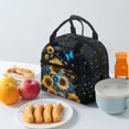 thumbnail image 4 of HUIACONG Lunch Bag with Sunflower Butterfly Pattern, Insulated Lunch Tote with Aluminum Film Material, Dirt Proof Front Pocket for Camping and Outdoor Trips, 4 of 10