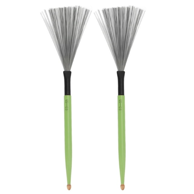 Brosse à Tambour, Brosse d'Instrument en Fil d'Acier en Caoutchouc d'Érable 2PCS Compact pour Batteur