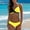 Yellow, variant on Sakmal Halter Bathing Suit for Women Triangle Black Bikini Sets Two Piece Bathing Suits Patchwork Swimsuit Sets