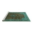 thumbnail image 2 of Ahgly Company Machine Washable Indoor Rectangle Persian Turquoise Blue Traditional Area Rugs, 4' x 6', 2 of 4