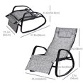 thumbnail image 2 of Patio Rocking Lounge Chair Adjustable Texteline Zero Gravity Rocker Outdoor Recliner Seat w/ Pillow, Footrest, 2 of 7