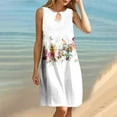 thumbnail image 5 of Amzcrzy Women's Summer Beach Dresses Short Sleeve Crew Neck Hollow Sundress Floral Boho Plus Size Dresses Casual Summer Basic T Shirt Dress with Pockets S-3XL, 5 of 9