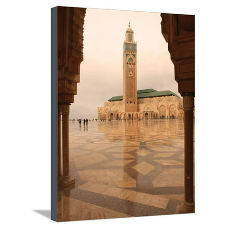 Hassan II Mosque Through Archway, Casablanca, Morocco, North Africa, Africa Stretched Canvas Print Wall Art By Vincenzo