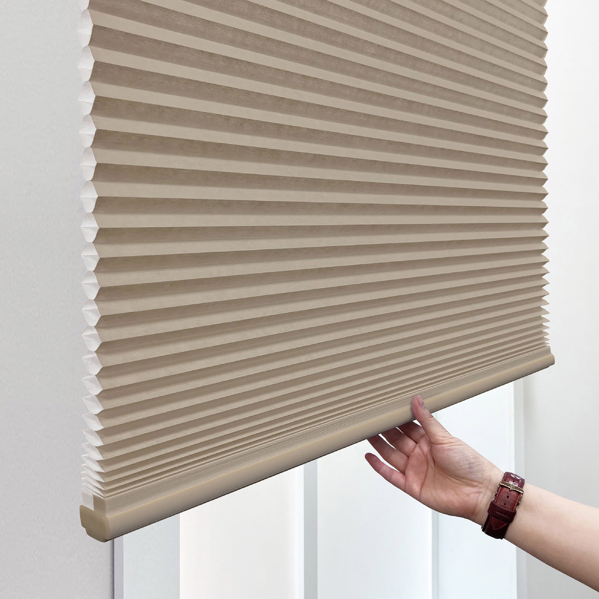 Regal Living Light Filtering Cordless Cellular Shade, Latte - 37" W x 48" L