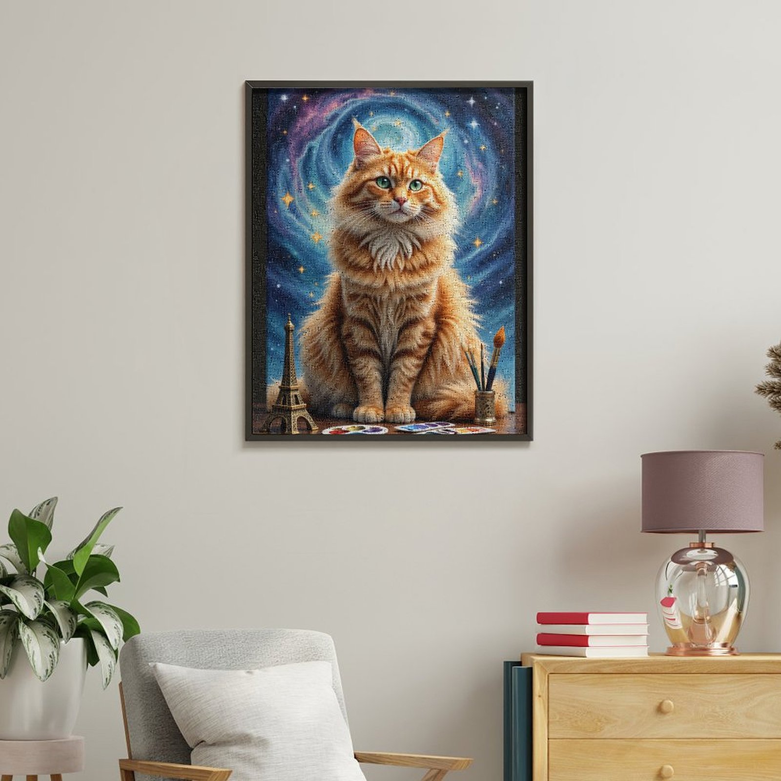 Paint By Numbers Kit for Adults Beginner - Cat Art Galaxy Brush Painting DIY Canvas Painting Kits for Adults, Frameless Paint By Number for Adults for Home Wall Decor 16x20 Inch