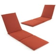 thumbnail image 1 of Costway 2 PCS Outdoor Chaise Lounge Cushion with Hook & Loop Fastener Fixing Straps Patio Orange, 1 of 4