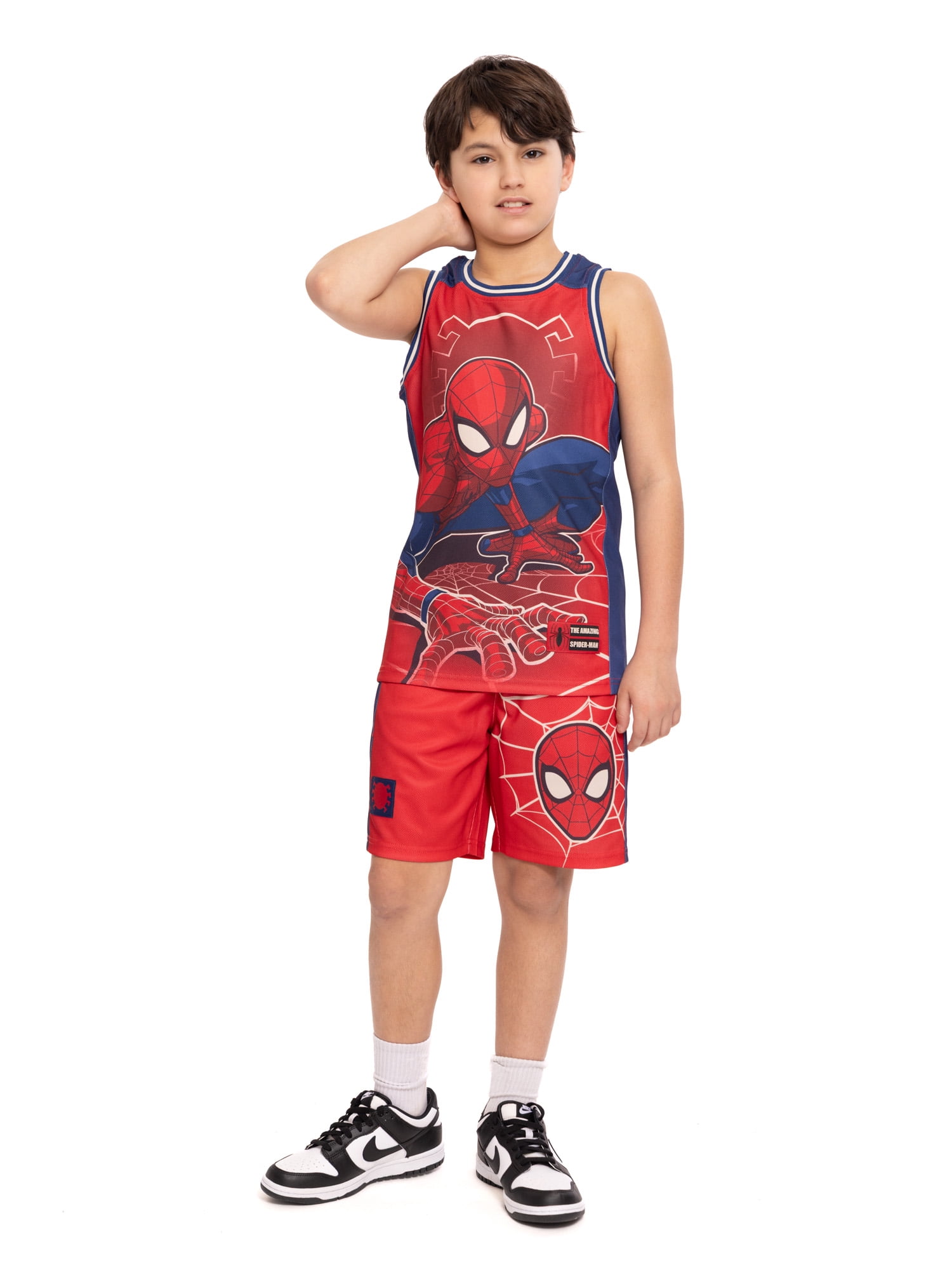 Spider Man Boys Basketball Jersey and Shorts Set, 2-Piece, Sizes 4-12