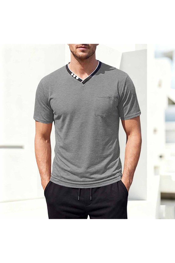 Casual s Tee With Contrast Button Placket Lightweight Short Sleeve Style For Everyday Wear