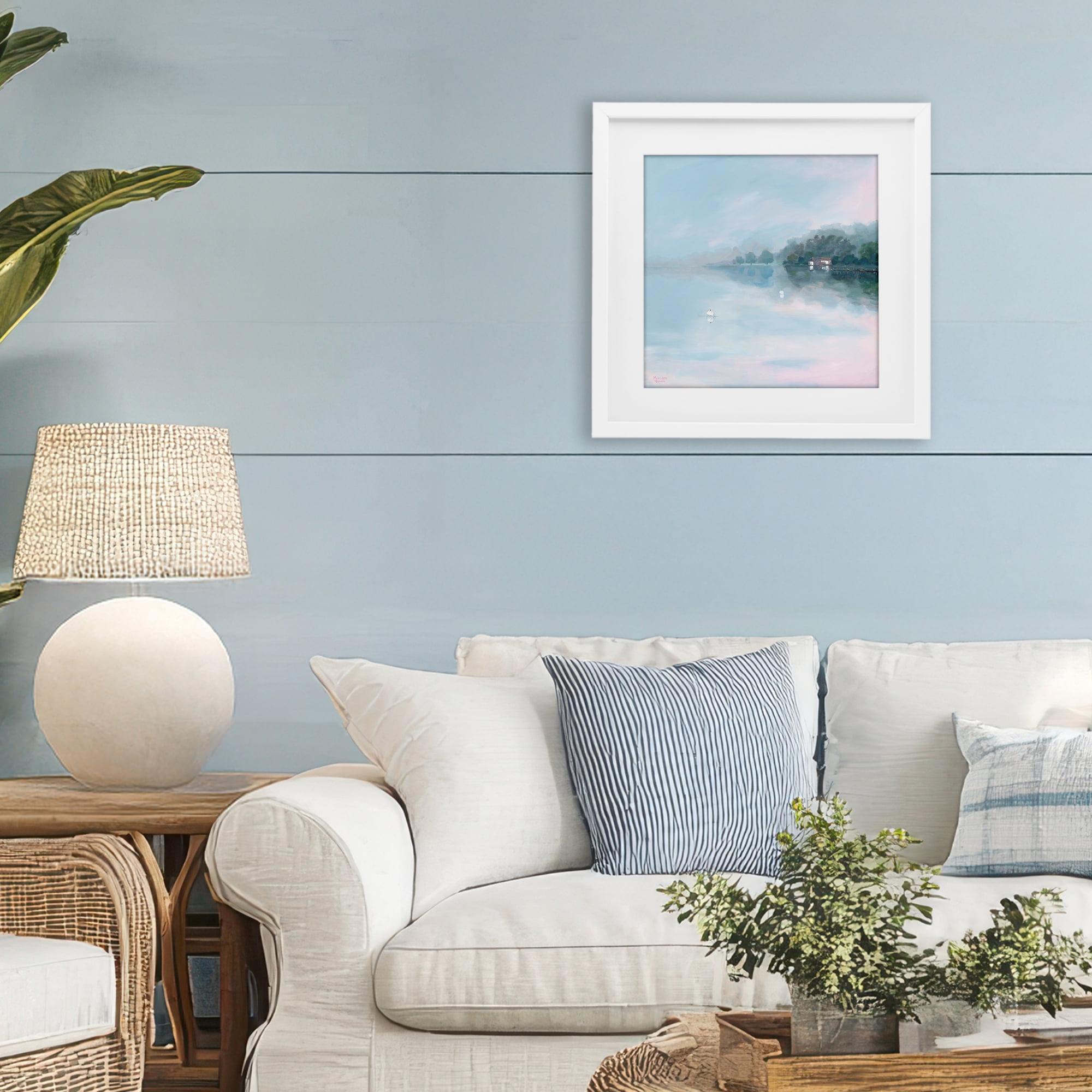 Stupell Industries Morning at Lake Windermere White Framed Print Under Glass, design by Meredith Howse