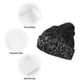 thumbnail image 3 of Lsque Black And White Dotted Pattern Knitted Beanie, Unisex Winter Hat, Knit Hat Winter Beanies Thick Fisherman Beanies Cuffed Plain Skull Caps, 3 of 6