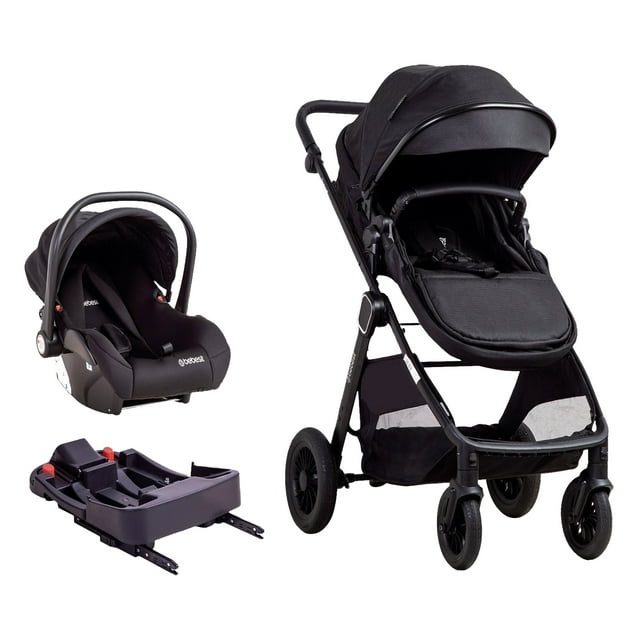 Travel System Bebesit Sunset Isofix Negro Asiento Auto Base Isofix Reclinable Compacto Desde Nacimiento