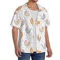 thumbnail image 2 of KLL Funny Chicken Print Men's Shirt Short Sleeve Button Down Summer Cuba Beach Shirts-X-Large, 2 of 5