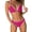 Red, variant on Women 2 Piece Swimsuits High Waisted Bikini Sets Neck Tankini Swimsuit Backless Bikini With Triangle Bottoms Floral Monokini Two Piece Sexy Bathing Suit L
