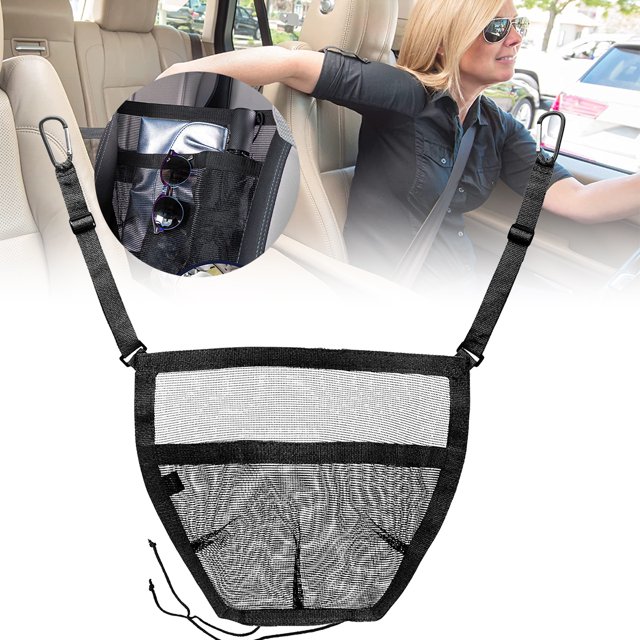Muyoka Organizador de malla para automóvil PVC Gran capacidad Asiento de automóvil Respaldo Bolsa de red Ahorro de espacio Bolsillo de red para automóvil Bolso Paraguas Libro Soporte para artículos pe Muyoka Hogar