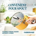 thumbnail image 5 of Farberware Style 3 Quart Nonstick Straining Saucepan with Tempered Glass Lid, Dishwasher Safe and Oven Safe to 500°F, Yellow, 5 of 17
