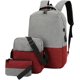 thumbnail image 1 of Mochila de 3 piezas, bolso de viaje de color, bolso de negocios para ordenador, bolso a juego informal para hombro, bolso de senderismo BRILLAR Rojo Verde, 1 of 5