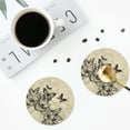 thumbnail image 5 of Disketp Vintage Floral Funny Coasters,6 Pcs Leather Coasters With Holder, Perfect Housewarming Hostess Gifts,Protect Furniture From Water Marks Scratch And Damage, 5 of 9