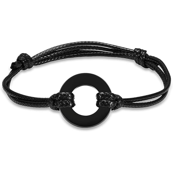 Adjustable Wax Rope Cremation Urns Bracelet for Ashes Memorial Bracelets Circle of Life Eternity Jewelry for Men Women Cremation Memorial Urn Bracelet