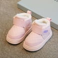 thumbnail image 4 of Mwjwdo Girls Snow Boots Thick Tube Baby Shoes Soft Sole Outdoor Non-Slip Warm Cotton Boots Casual Fashion Footwear for Toddler Winter Pink 30, 4 of 6