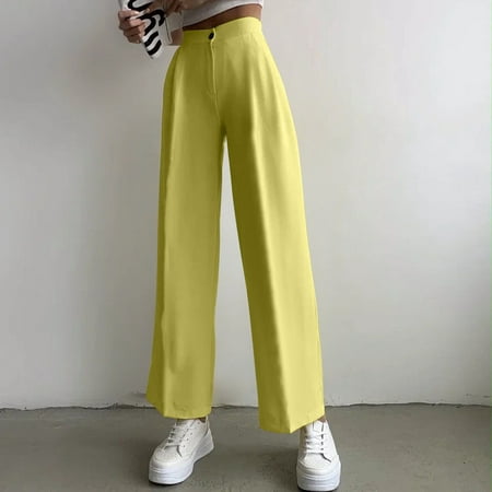 

TOWED22 Scrub Pants For Women Jogger Style Women s Relaxed-Fit French Terry Fleece Sweatpant Womens Classic Christmas Sweatpants Elastic Drawstring High Yellow M