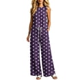 thumbnail image 2 of BRELIL Women Two Piece Sets Polka Dot Boho Vacation Outfits Round Neck Sleeveless Tank Top Wide Leg Long Pants Casual Loose Lounge Matching Set, Purple XL, 2 of 6