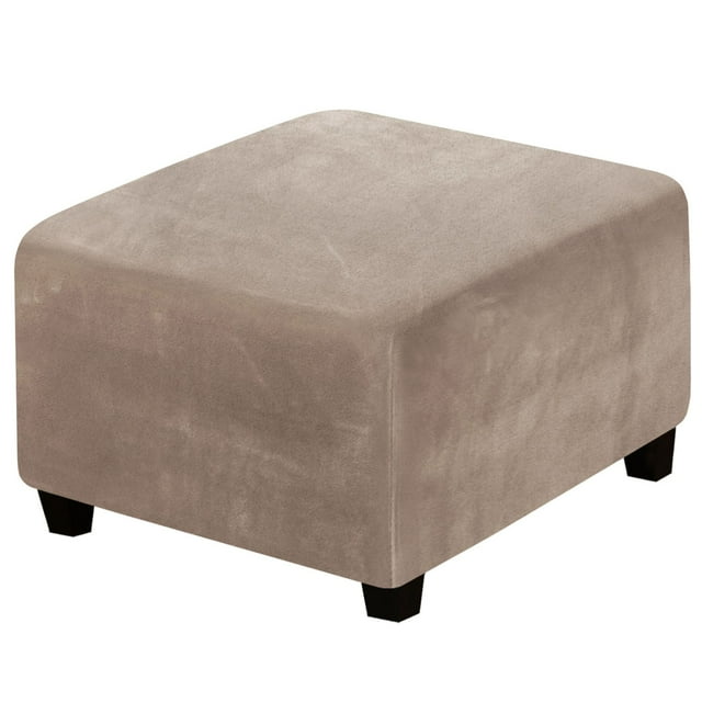 Square Ottoman Ottoman Slipcover Square Footstool Protector Storage Stool Ottoman Stretch With Elastic Bottom Feature Real Velvet Plush Fabric(Length:27 32 Inch)