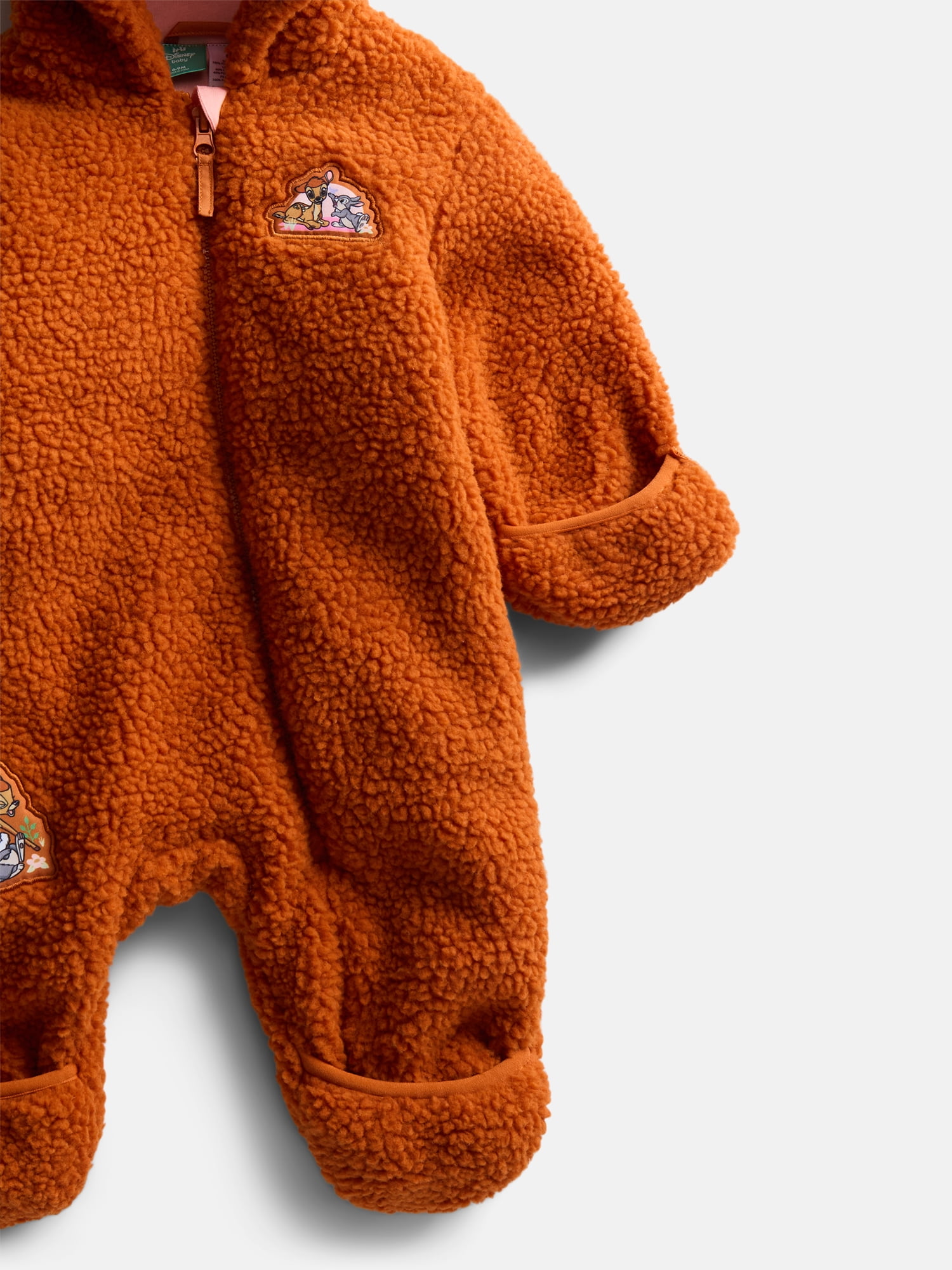 Bambi Infants Faux Shearling Full Zip Hooded Bodysuit, Sizes 0-9 M