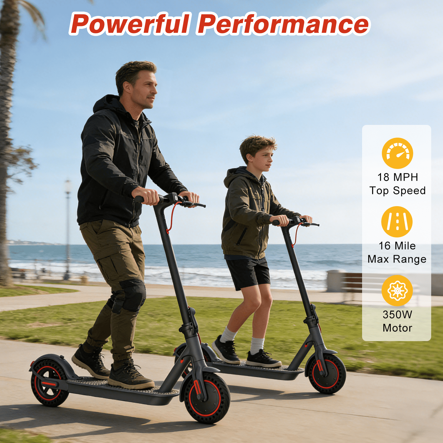OBX OBX 350W Electric Scooter for Adults: 18 MPH, 16 Mile Range, 8.5" Solid Tires, Foldable Portable E-Scooter for Commute,UL Certified