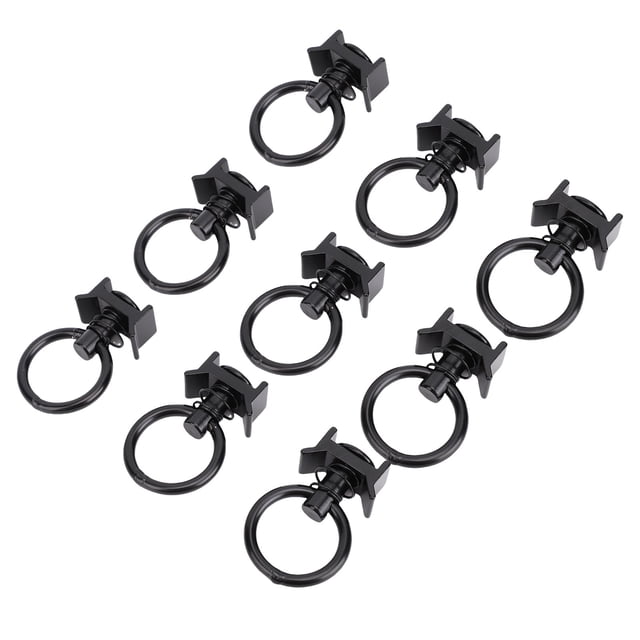 Accesorios De Riel En L, Accesorio De Perno único Con Riel En L Con Resorte Recubierto De Negro Con Anillo Redondo De 4000 Libras Para Control De Carga De Remolque De Plataforma