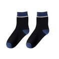 thumbnail image 2 of dianhelloya 1 Pair Mid Calf Socks Contrast Color Moisture Wicking Thickened Stretchy Terry Coldproof Soft Autumn Winter Men Sports Socks Daily Wear Black, 2 of 8