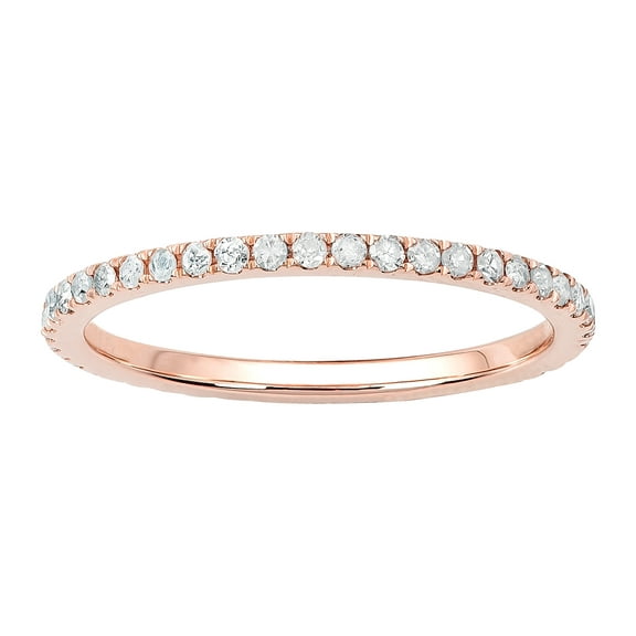 10k Rose Gold Pave Eternity Diamond Wedding Band (1/2 cttw, I-J Color, I2-I3 Clarity)