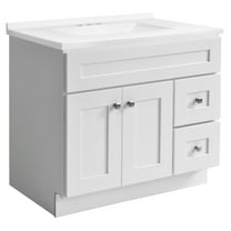 Brookings 37" Wood Vanity Sherwin Williams in White w/ Modern Sink Assembled