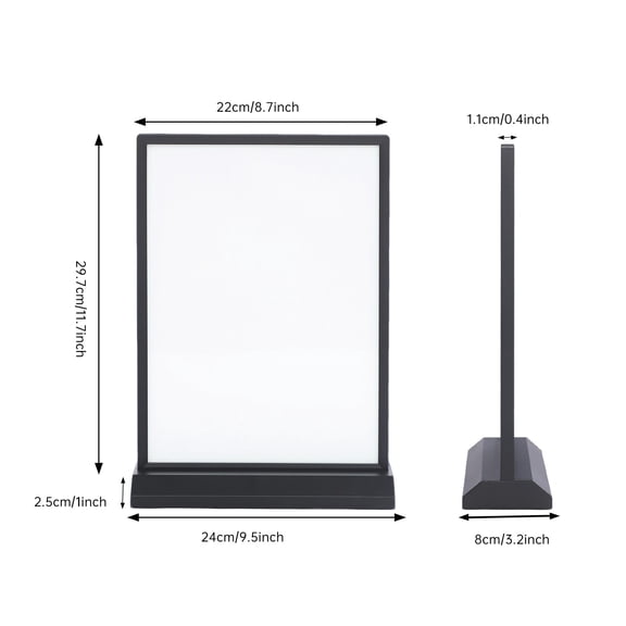 Tabletop LED Sign Holder, LED Poster Frame, LED Sign Holder for Restaurants/Bars Black
