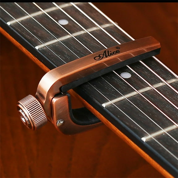 Alice Guitar Capo Adjustable Roller Metal Perfect Quick Change Tune for Electric Acoustic Guitar, Bass, Violin, and Ukulele Burgundy