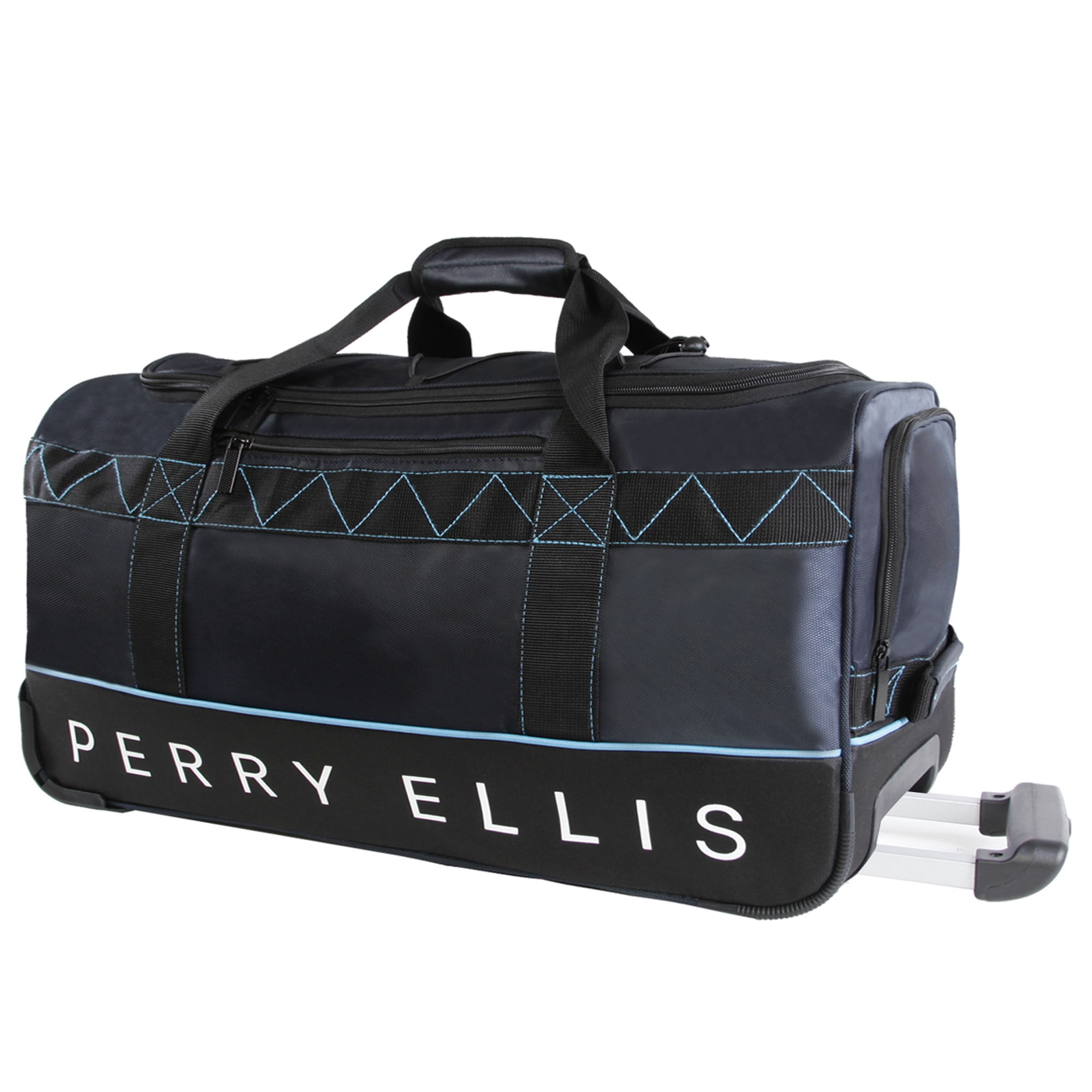 Perry Ellis Mens Extra Large 35 Rolling Bag-A335 Duffel Bag Black/Grey One Size